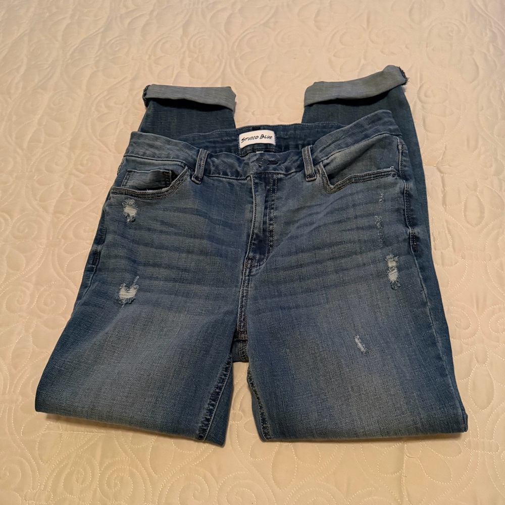 Studio Blue skinny roll cuff jean